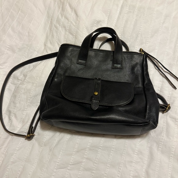 Fossil Bags Fossil Black Leather Backpack Purse Poshmark